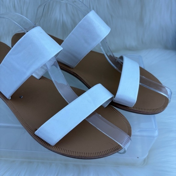 FOREVER 21 WHITE SANDALS SIZE 8.5 WOMANS - Picture 3 of 4